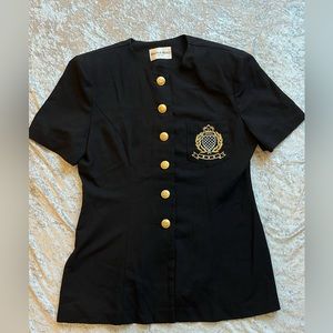 Vintage Wool Blazer with Gold Details